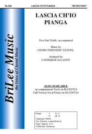 Lascia Ch'io Pianga Two-Part choral sheet music cover Thumbnail